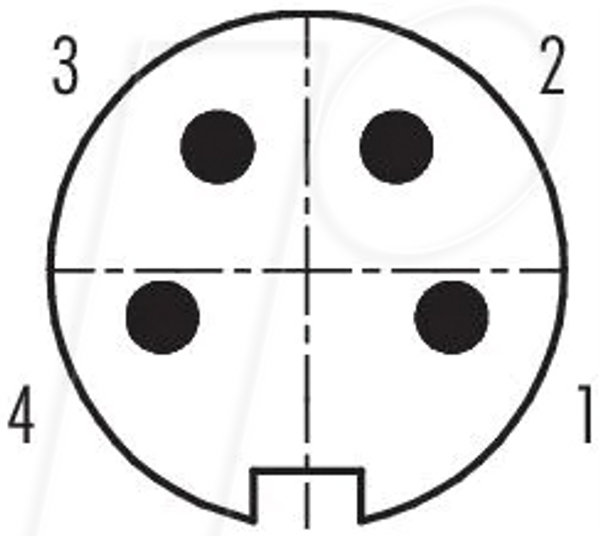 Кабельный разъем M16, серия 680, 4-контактный, неэкранированный, для пайки, степень защиты IP40.