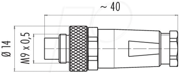 Кабельний роз'єм M9, серія 712, 5-контактний, екранований, під пайку, IP67