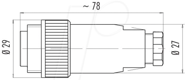 Кабельний роз'єм RD24, серія 693, 6 + PE, IP67, UL, ESTI+, VDE