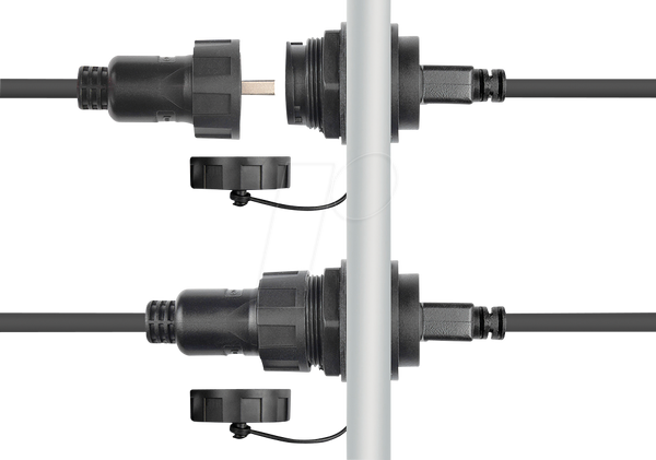 Разъемы - USB 2.0 Type A Двухсторонний байонет, IP67