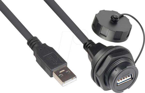 Разъем – USB 2.0 тип A, кабель > гнездо A, байонетное крепление