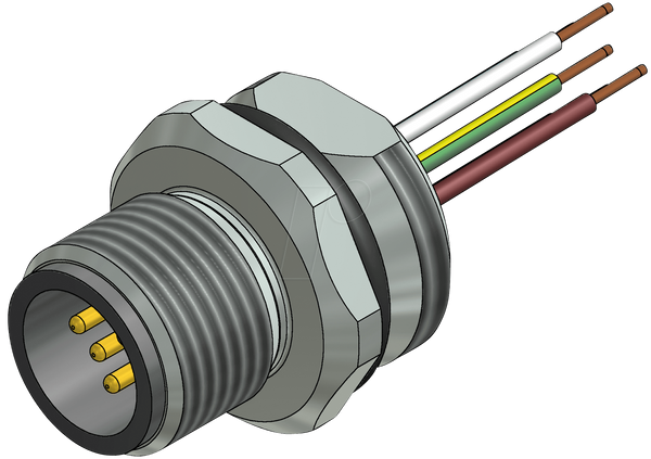 Штекер SAL M12 x 1, 4-контактний, панельний