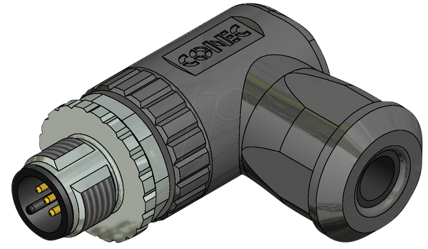 SAL M12 x 1, 4-контактний, штекер, кутовий