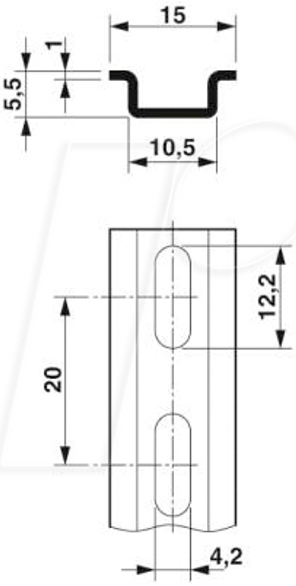 DIN-рейка, 15 x 5,5 , 500 мм