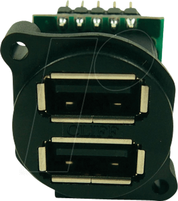 Двойной USB-разъем, USB 2.0, черный