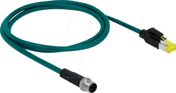 Мережевий кабель M12 4-контактний з D-кодом до штекера RJ45 Hirose TPU 2 м
