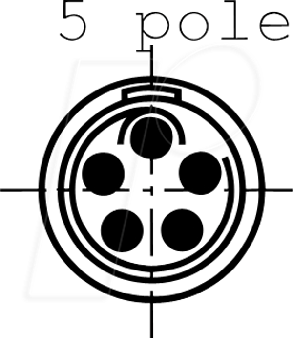 Кабельний роз'єм, серія B 1B, 5-контактний, 5,1 - 6,0 мм