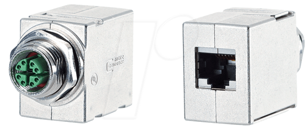 З'єднувач M12-RJ45, 8-контактний, прямий