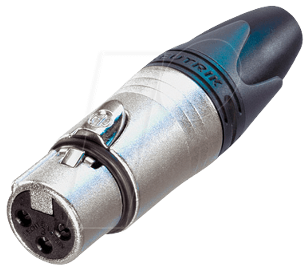 Кабельное гнездо XLR, 3-контактное, серебристое, никелированное
