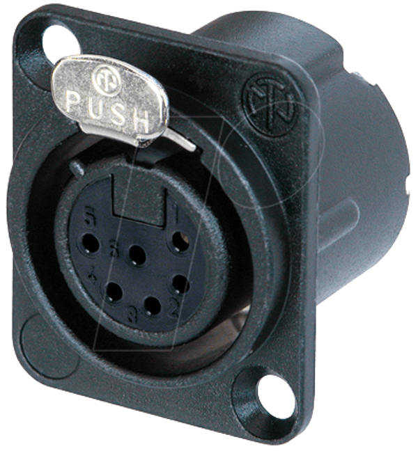 6-полюсная розетка XLR, черная