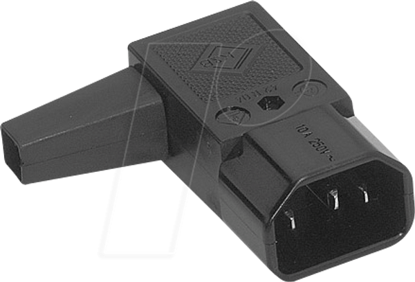 Вилка для нетепловых приборов C14, расположенная под углом вправо