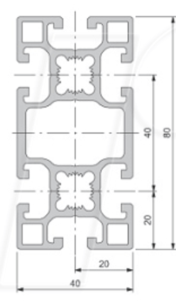 Профиль 40+ с двух сторон закрыт BL 40 x 80 50 см