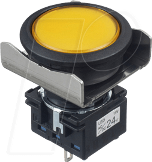 LB16mm, PB, круглий, mtnd, лінза, 24V AC/DC, yw