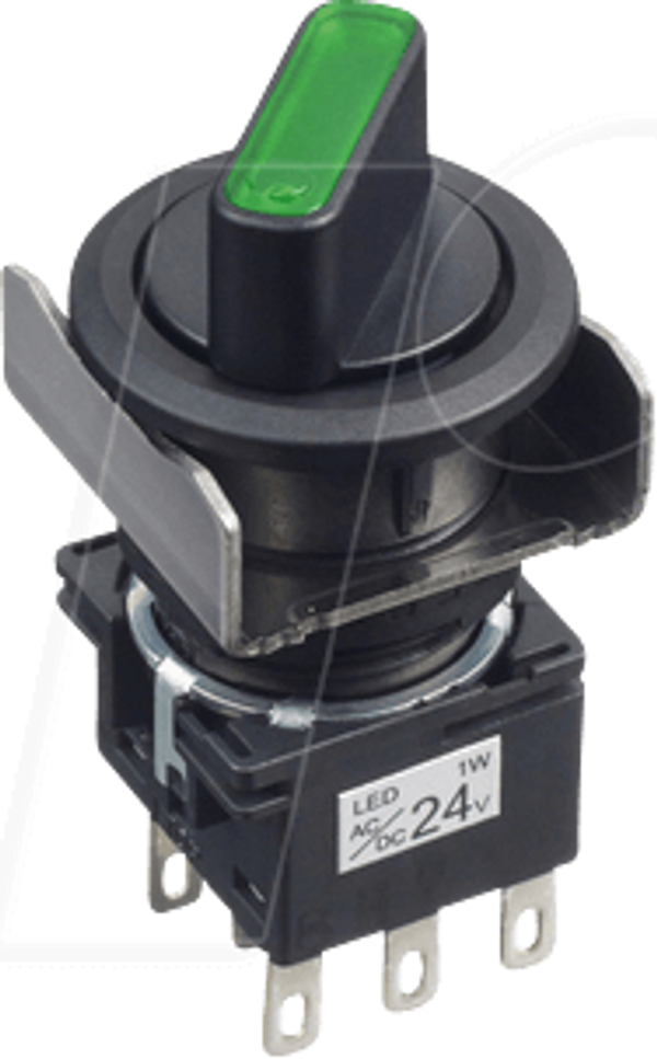LB16мм, SS, круглий, mtnd, 2 поз. 90°, 24V AC/DC, gn