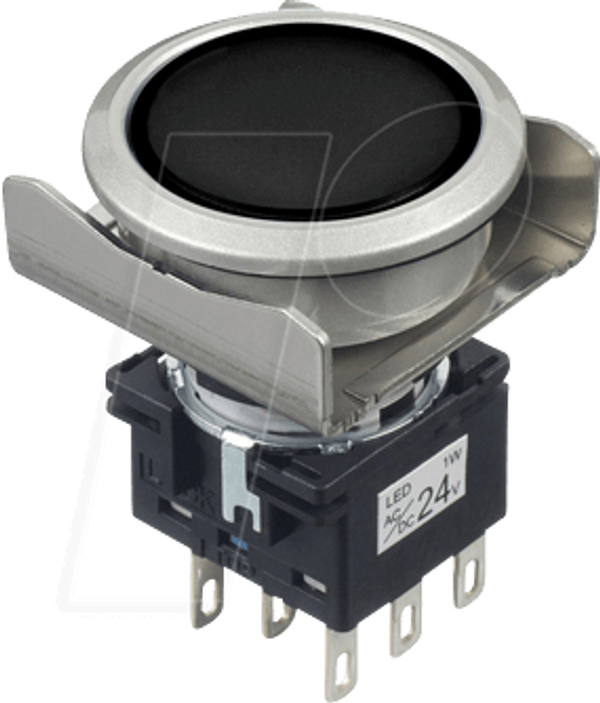 LB16mm, PB, круглий, mtnd, металевий, 24V AC/DC, bk, bk