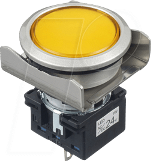 LB16mm, PB, круглий, mtnd, лінза, металева, 24V AC/DC, yw