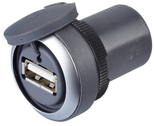 FS+ 22 - USB-прохідний роз'єм - круглий, металевий