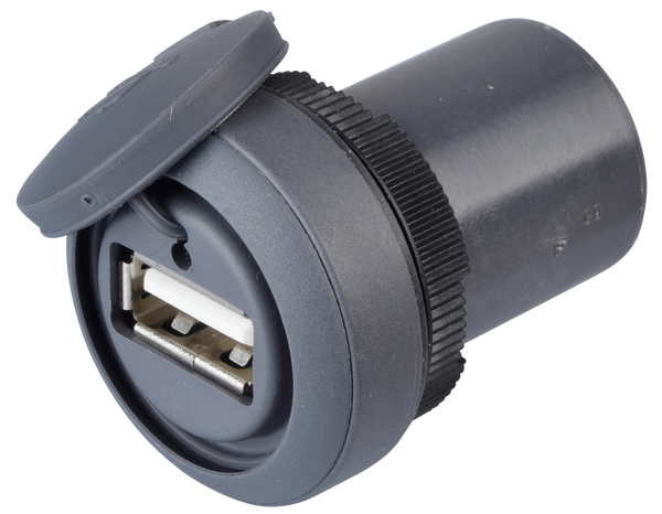 FS+ 22 - USB-прохідний порт - круглий, сіро-сланцевий