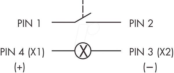 Кнопка - 1 S, STOP, срібляста, LED-кільце синє