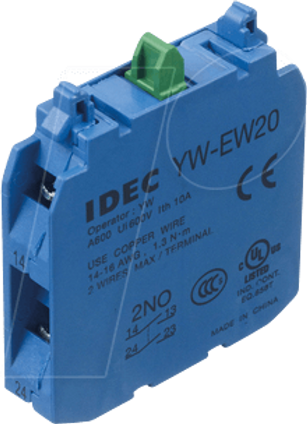 YW-22мм, контактна колодка, 2NO