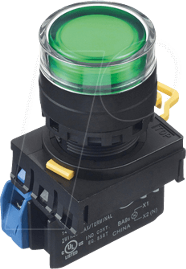 YW-22мм, PBI, вх. з повним кожухом, пластик, обслуговування, 1NO, LED 24V