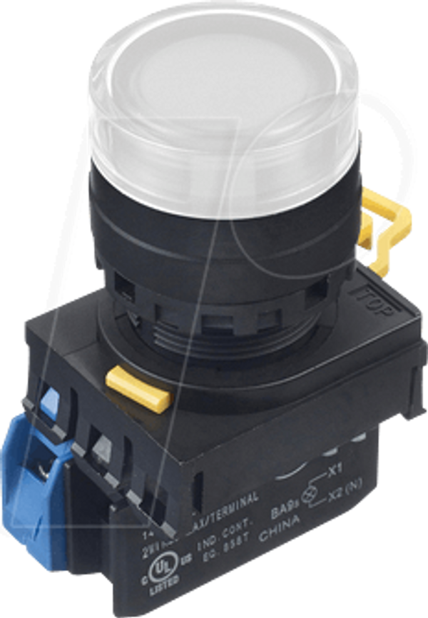 YW-22мм, PBI, вх. з повним кожухом, пластик, обслуговування, 1NO, LED 24V
