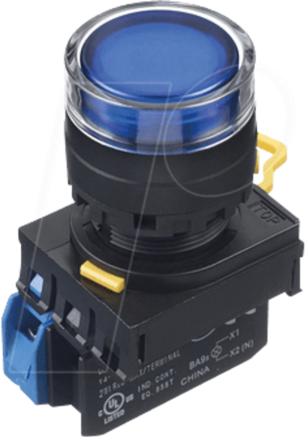 YW-22мм, PBI, вх. з повним кожухом, пластик, обслуговування, 1NO, LED 24V