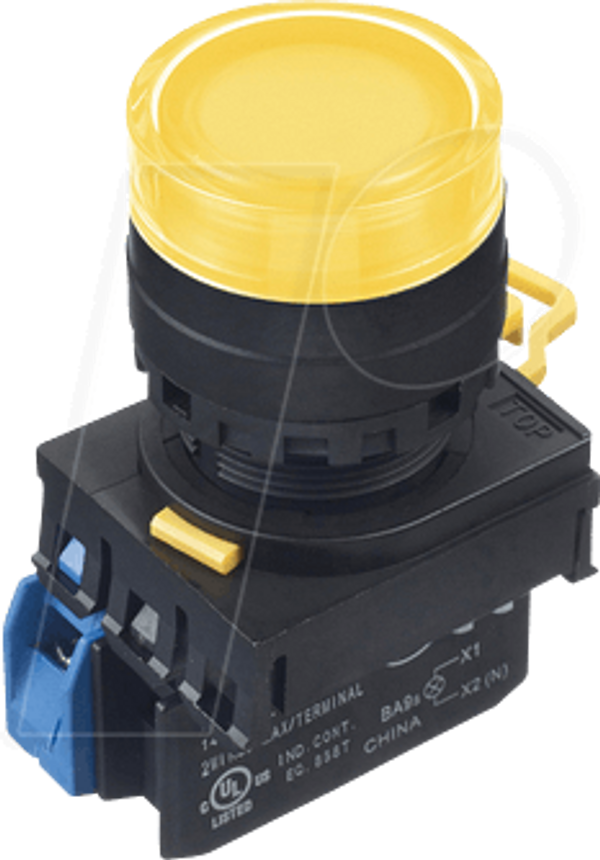 YW-22мм, PBI, вх. з повним кожухом, пластик, обслуговування, 1NO, LED 24V