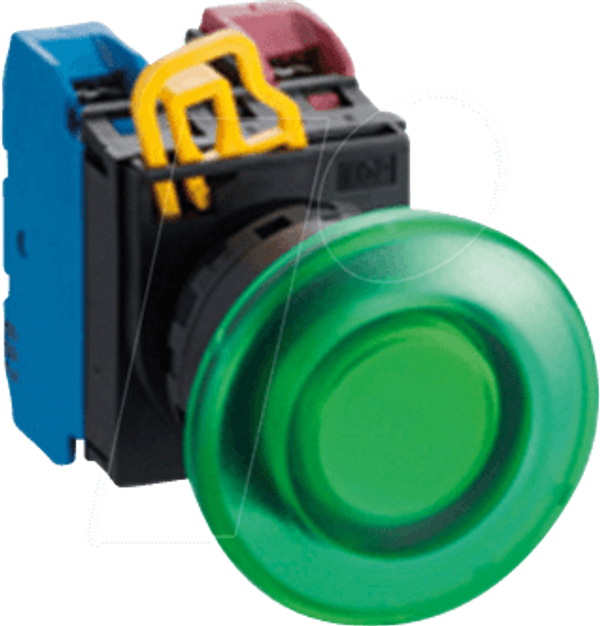 YW-22мм, PBI, гриб, пластик, momt, 1NO, LED 230/240V AC/DC,
