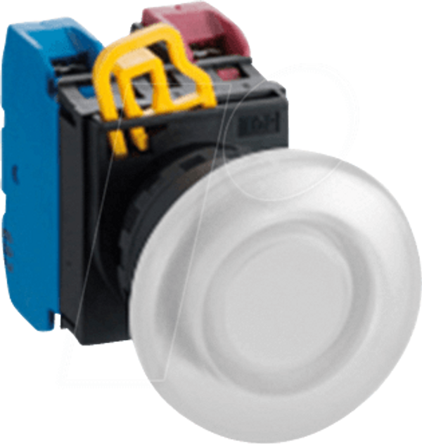 YW-22мм, PBI, гриб, пластик, momt, 1NO, LED 230/240V AC/DC,