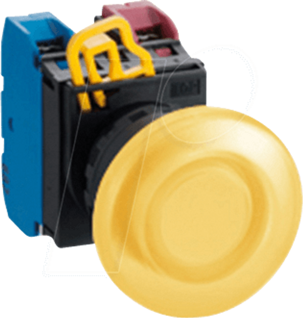 YW-22мм, PBI, гриб, пластик, momt, 1NO, LED 230/240V AC/DC,