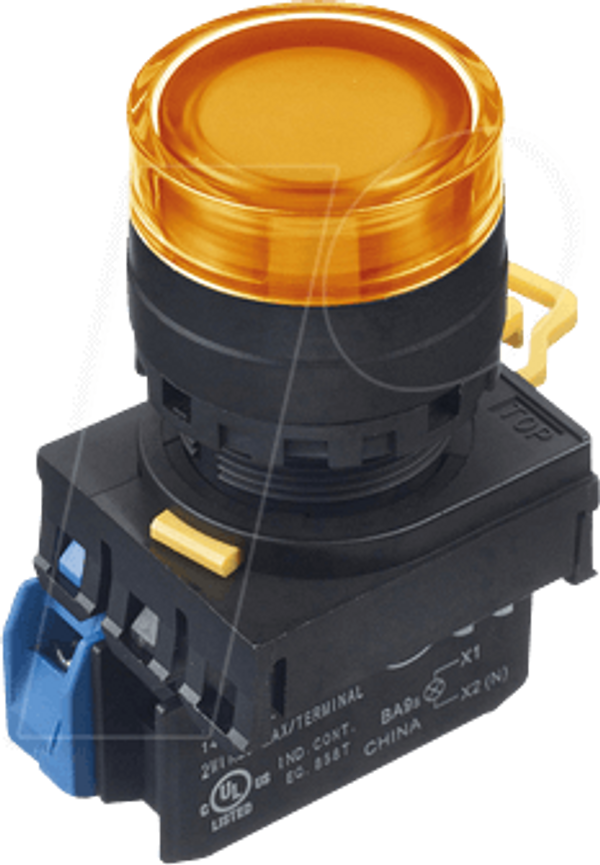 YW-22мм, PBI, вх. з повним кожухом, пластик, momt, 1NO, LED 24V A