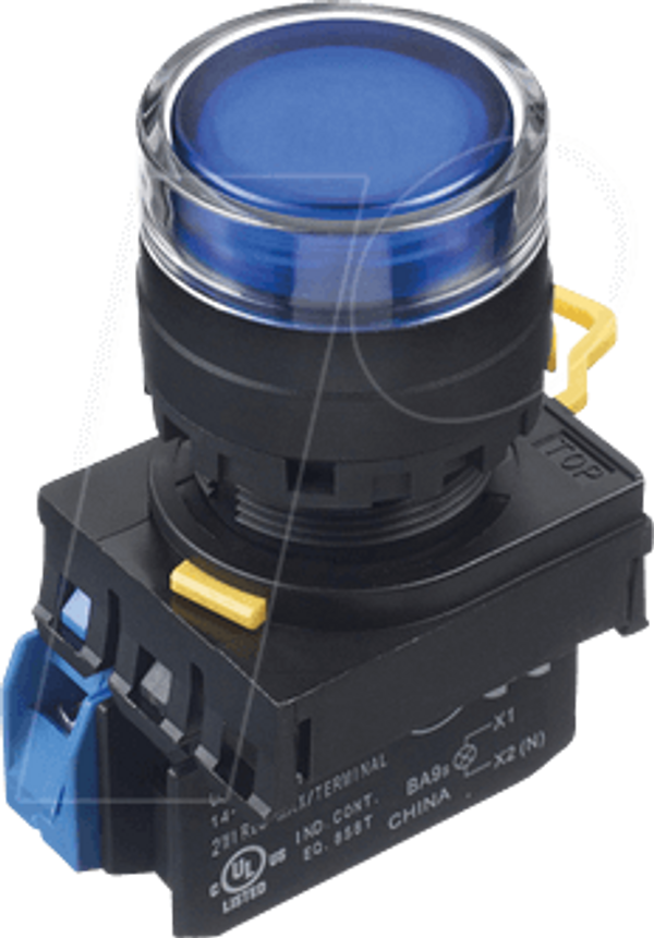 YW-22мм, PBI, вх. з повним кожухом, пластик, momt, 1NO, LED 24V A