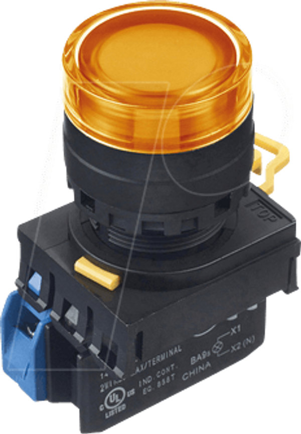 YW-22мм, PBI, вх. з повним кожухом, пластик, momt, 1NO, LED 230/2