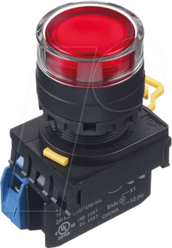YW-22мм, PBI, вх. з повним кожухом, пластик, momt, 1NO, LED 230/2