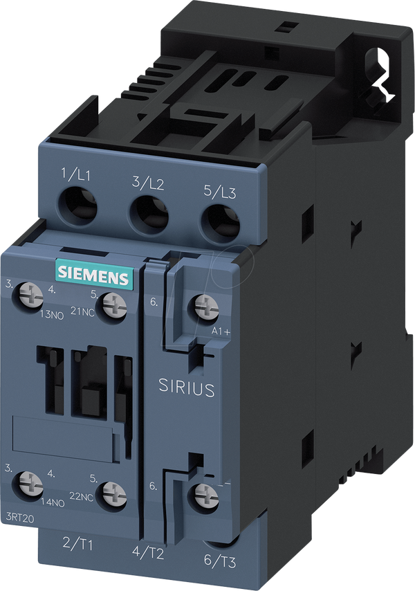 Силовий контактор SIRIUS 3RT20, 12 А, 1 NC+1 NO, 24 В постійного струму, 5,5 кВт