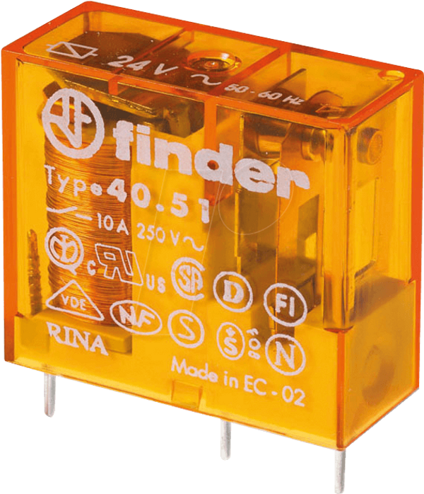 РЕЛЕ ДРУКУ, 1 CO, 10 A, 24 V AC