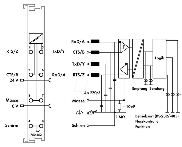 Послідовний інтерфейс RS-232 C/RS-485, світло-сірий