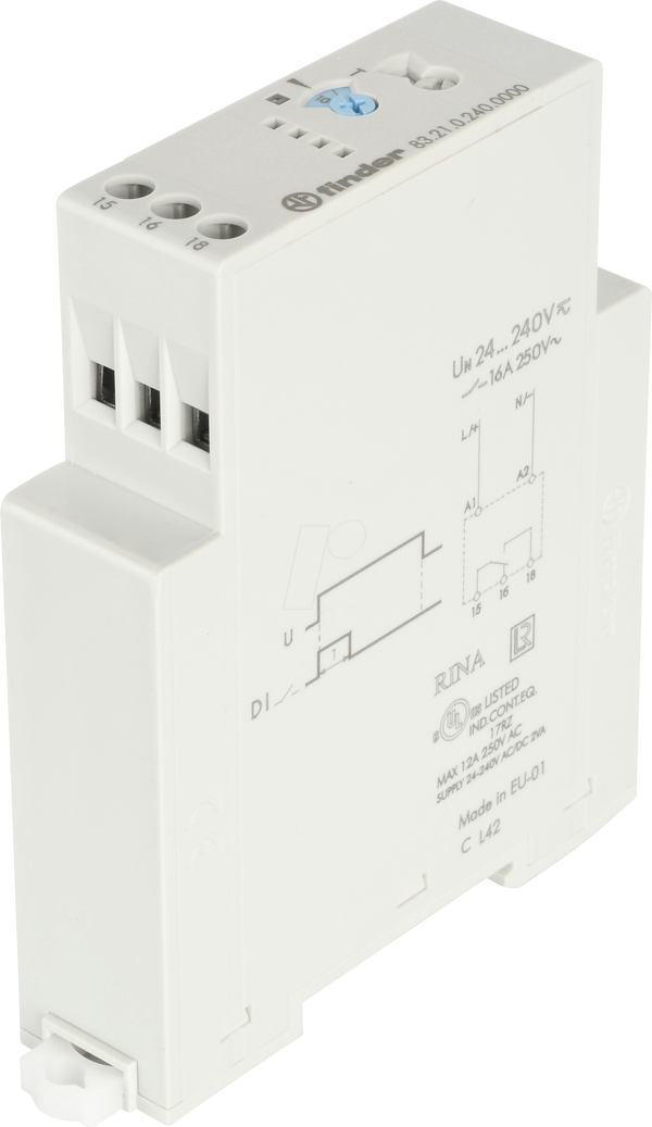 ОДНОФУНКЦІОНАЛЬНЕ РЕЛЕ ЧАСУ, 1 CO, 16A, 24-240V AC/DC