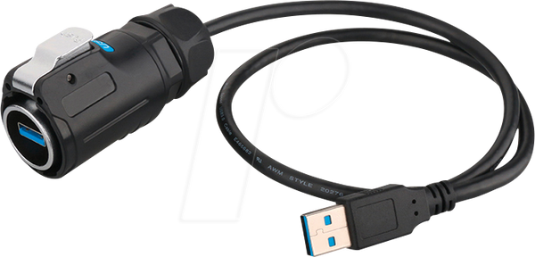 Разъем - USB 3.0 кабель типа A, штекер > штекер, защелка, IP65/6