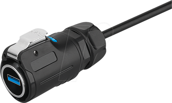 Разъем - USB 3.0 кабель типа A, штекер > штекер, защелка, IP65/6