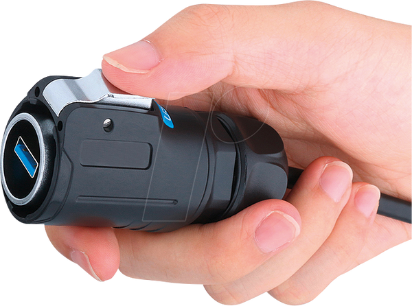 Разъем - USB 3.0 кабель типа A, штекер > штекер, защелка, IP65/6
