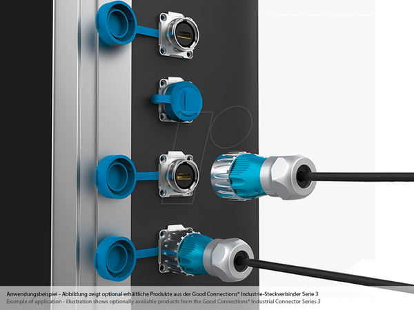 Разъем - кабель HDMI 2.0b штекер > штекер, байонетный, IP65/67