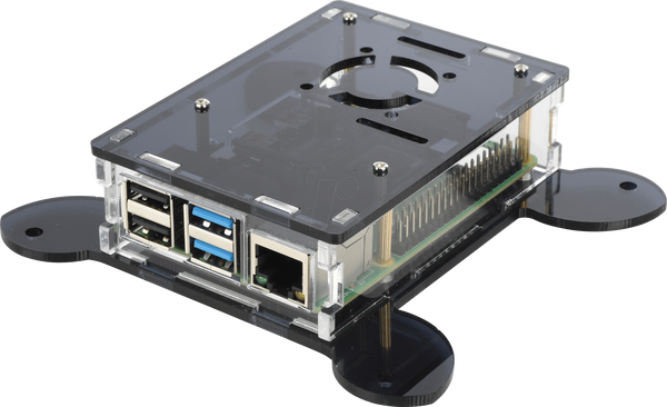 Чохол для Raspberry Pi 4, акриловий, чорний/прозорий