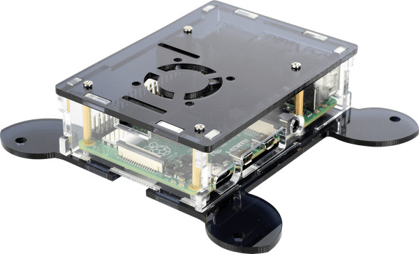Чохол для Raspberry Pi 4, акриловий, чорний/прозорий