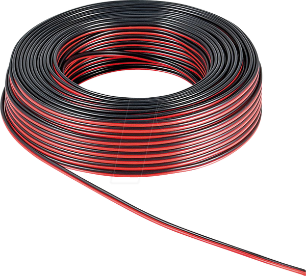 Акустический кабель 2x1,5 мм², 100 м, красно-черный CCA