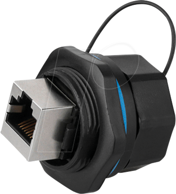 Прохідний з'єднувач RJ45, гніздо RJ45 з обох боків, байонет