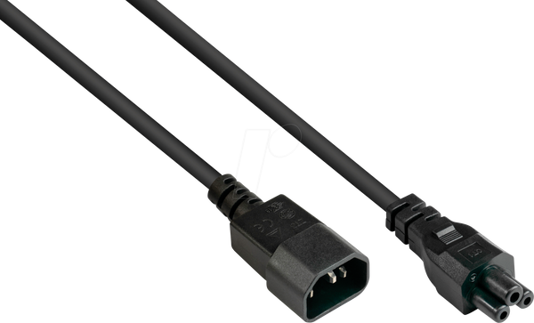 Подовжувач IEC C14 - C5, чорний, 1 мм², 3 м