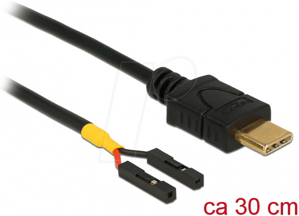 Кабель USB Type-C чоловічий > 2x pin роз'єм, жіночий, окреме живлення 30 C