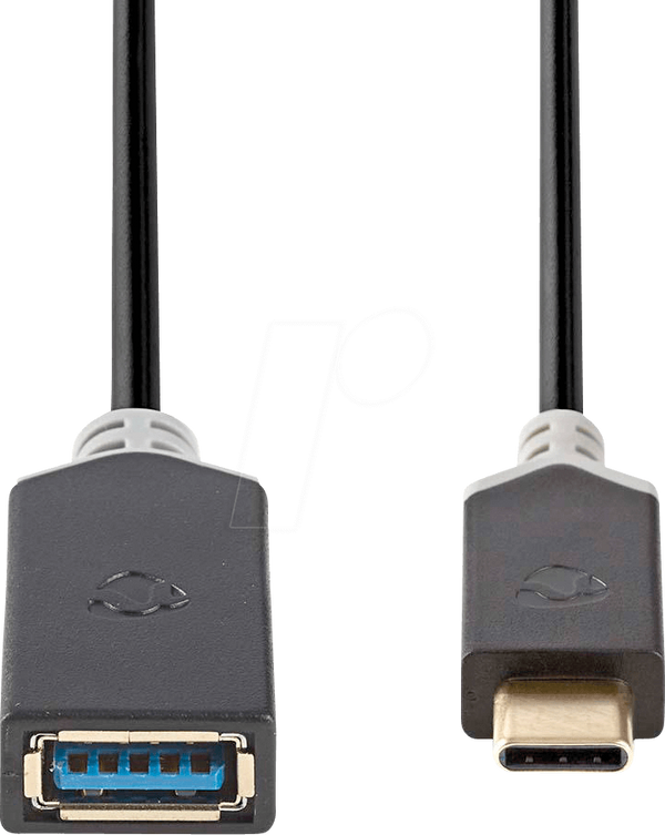 Кабель USB 3.0, чоловічий, тип C > A, жіночий, 0,15 м